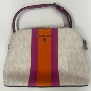 Michael Kors Cream, Pink, and Orange Crossbody Bag